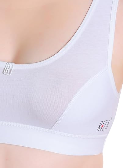 TRYLO Riza Beginner Combed Cotton Non-Padded Non-Wired Pop-On Bra for Teenage Girls Combo Pack of 2